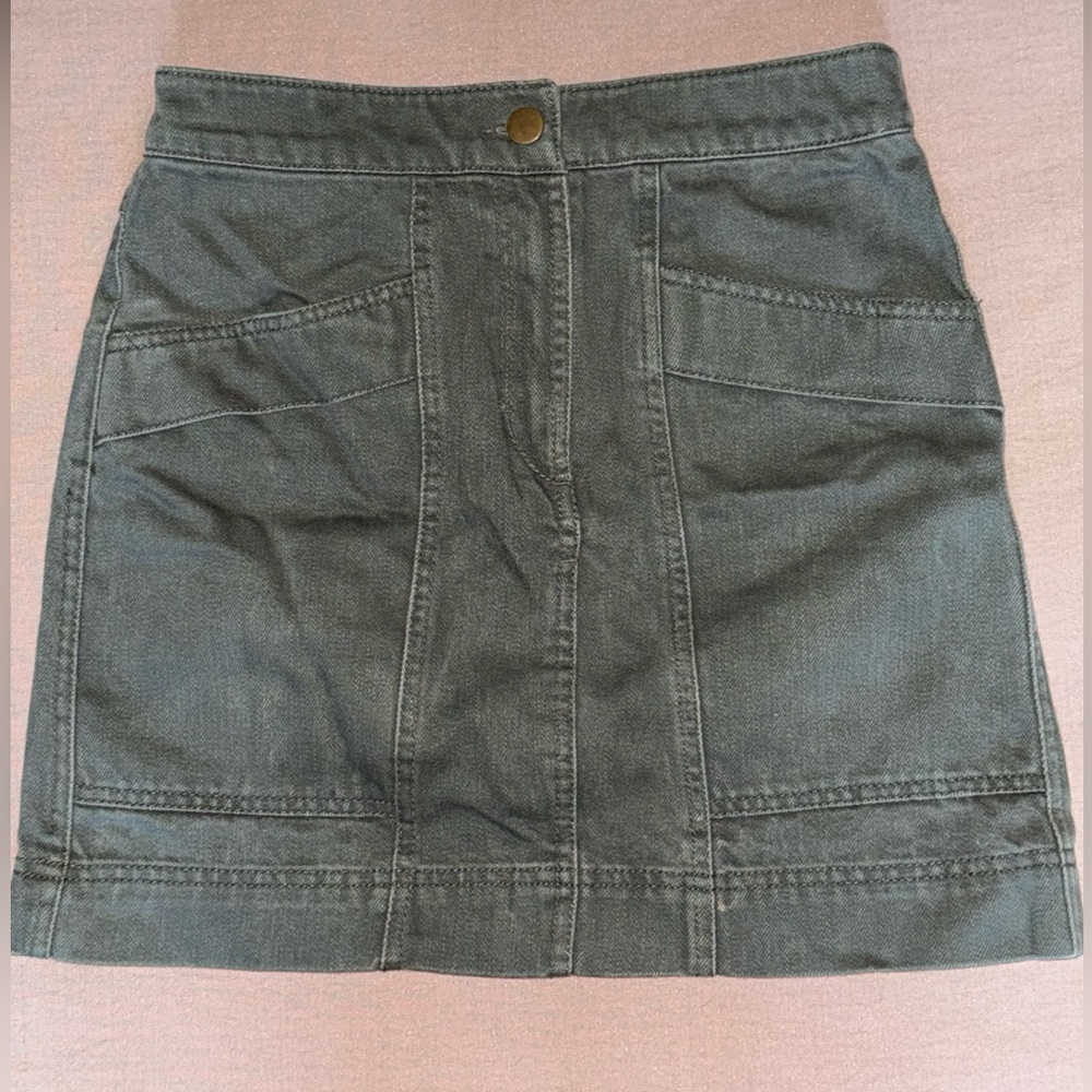H&M Green Denim Pocket Skirt